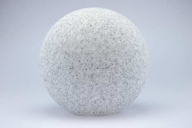 Bollamp - Decoratieve lichtbol, &Oslash;30cm - 1x E27 Fitting - Buitenverlichting - Tuin Verlichting - Moderne vloerlamp - Grijs - Marmerlook - IP65