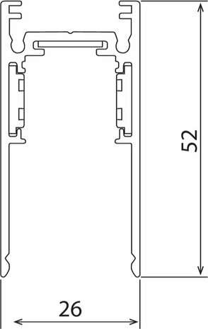 Opbouw Magnetische Tracklights Accessoires - Rail - 2m - Zwart-48V