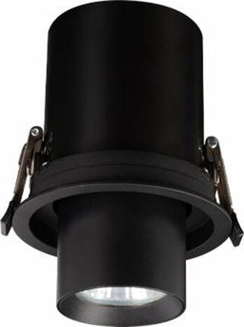 HOLLI - Spot Armatuur - inbouw Spot - GU10 Fitting - Inbouw Rond - Mat Zwart Aluminium - Kantelbaar