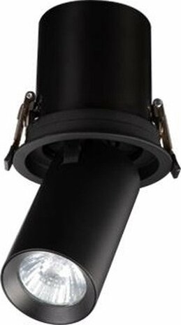 HOLLI - Spot Armatuur - inbouw Spot - GU10 Fitting - Inbouw Rond - Mat Zwart Aluminium - Kantelbaar