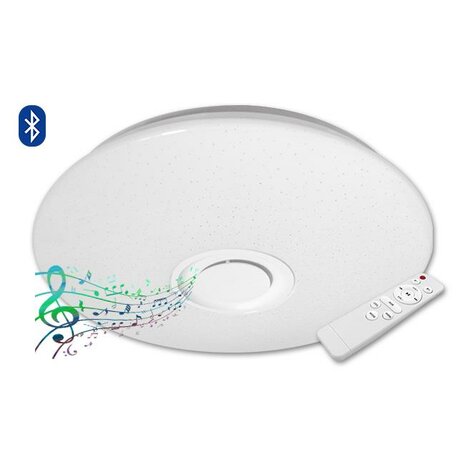 PORT - LED plafondlamp - Aanpasbare licht kleuren - RGBW - 48W - Bluetooth Speaker - Afstandsbediening - 400mm