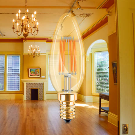 4W E14 C35 AMBER DIMBARE 3000K LED-LAMP