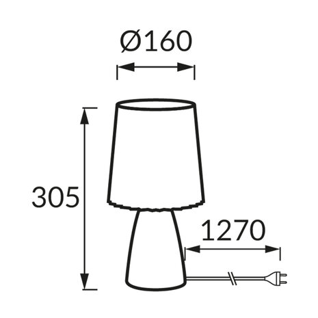 MALMA - Tafellamp - Nachtlamp - Keramiek - E14 Fitting - Zwart