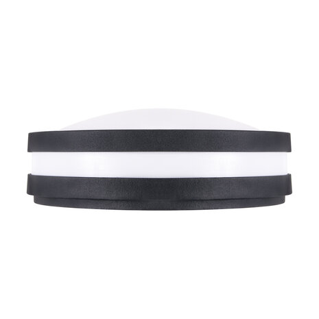 SOLINA - LED Plafondlamp / Wandlamp - Buitenlamp - met nummer - &Oslash;26 cm - 7.5W - Daglicht wit - 4100K - Zwart - Opbouw - Rond - IP54