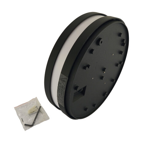 SOLINA - LED Plafondlamp / Wandlamp - Buitenlamp - met nummer - &Oslash;26 cm - 7.5W - Daglicht wit - 4100K - Zwart - Opbouw - Rond - IP54