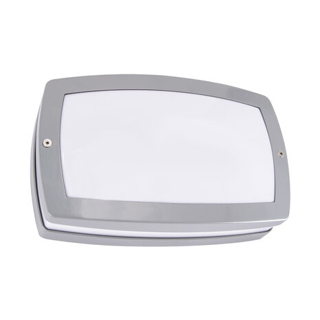 SOLINA - LED Plafondlamp / Wandlamp - Buitenlamp - met nummer - &Oslash;26 cm - 7.5W - Daglicht wit - 4100K - Grijs - Opbouw - Rechthoek - IP54