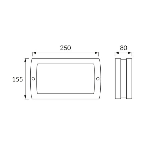 SOLINA - LED Plafondlamp / Wandlamp - Buitenlamp - met nummer - &Oslash;26 cm - 7.5W - Daglicht wit - 4100K - Zwart - Opbouw - Rechthoek - IP54