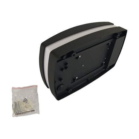 SOLINA - LED Plafondlamp / Wandlamp - Buitenlamp - met nummer - &Oslash;26 cm - 7.5W - Daglicht wit - 4100K - Zwart - Opbouw - Rechthoek - IP54