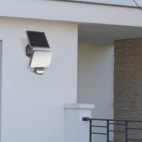 Braytron - Solar Wandlamp Buiten &ndash; Solar Tuinverlichting &ndash; Zonne Energie Buitenverlichting &ndash; 15w - CCT -Aanpasbare lichtkleuren - Met sensor