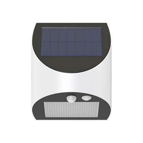 Braytron - Solar Wandlamp Buiten &ndash; Solar Tuinverlichting &ndash; Zonne Energie Buitenverlichting &ndash; 3w - Helder wit 6500K - met sensor