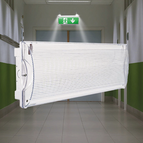 BRAYTRON Led Noodverlichting -Uitgang-Oplaadbare batterijen- Opbouw Waterdicht-IP54 - 5 Watt - 6500K KOEL WIT LICHT