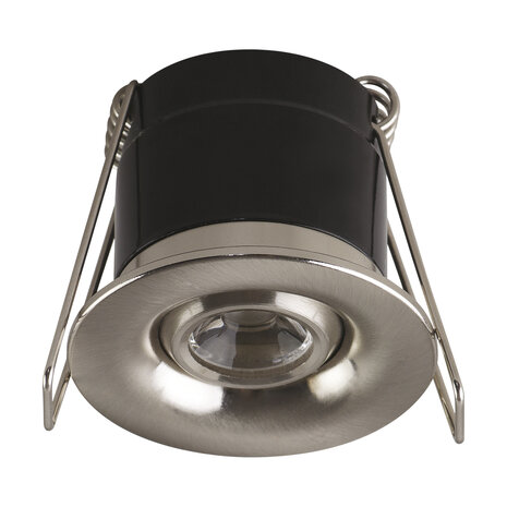GOL - LED Veranda Spot Verlichting - Inbouw Rond 1.6W - Natuurlijk Wit 4200K - Mat Chroom Aluminium - &Oslash;42mm