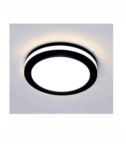 SCARLET - LED Plafondlamp - Keuken, Woonkamer, Badkamer - &Oslash;300 mm - 30W - 2700 Lumen - CCT Aanpasbare licht kleuren - 3000K 4000K 6500K - Zwart kleur - Opbouw - Rond - IP65