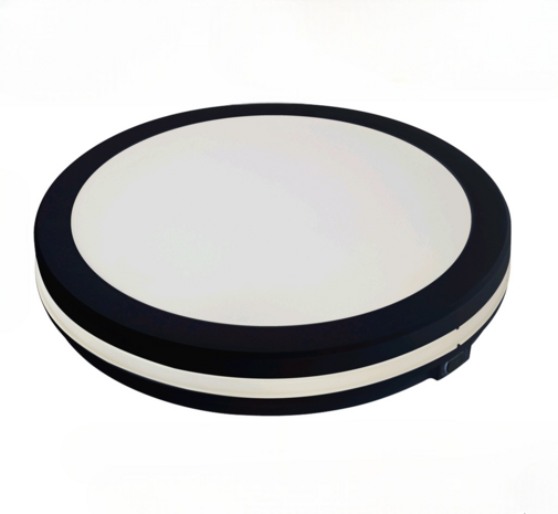 HOROZ  - SCARLET - LED Plafondlamp - Keuken, Woonkamer, Badkamer - &Oslash;300 mm - 30W - 2700 Lumen - CCT Aanpasbare licht kleuren - 3000K 4000K 6500K - Zwart kleur - Opbouw - Rond - IP65