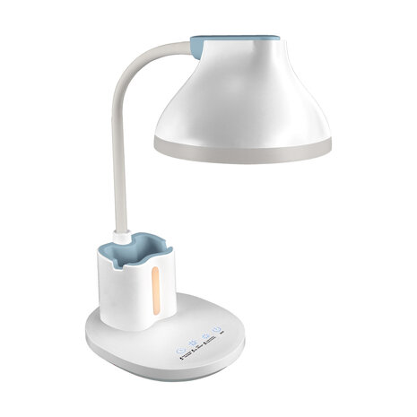 DEBRA - LED Bureaulamp - Tafelverlichting - 7w - CCT Aanpasbare licht kleuren - 3000K 4000K 6000K - 740 Lumen - 3 step touch dimmer - Aluminium - Wit