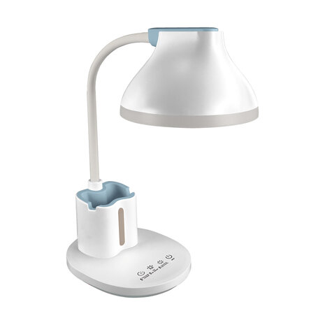 DEBRA - LED Bureaulamp - Tafelverlichting - 7w - CCT Aanpasbare licht kleuren - 3000K 4000K 6000K - 740 Lumen - 3 step touch dimmer - Aluminium - Wit