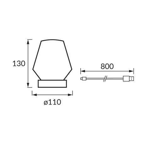 ABI LED Kristal lamp - Nachtlamp - Tafellamp - Sfeerlamp &ndash; Aanpasbare Licht kleuren warm wit/koud wit &ndash; Touch Switch - Dimbaar - Oplaadbaar USB-C