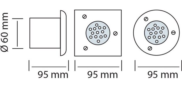 HOROZ  - SAFIR - LED Grondspot - Inbouw Rond 2W - Waterdicht IP67 - 6000K Helder Wit - RVS - &Oslash;95mm