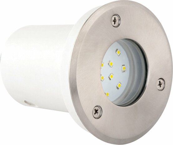 SAFIR - LED Grondspot - Inbouw Rond 2W - Waterdicht IP67 - 6000K Helder Wit - RVS - &Oslash;95mm
