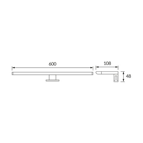 DORIAN LED Spiegelverlichting - Badkamer Lamp - Schilderijverlichting - Rechthoek 12W - 1410 Lumen - 4000K Daglicht wit - Zwart - Kunststof - 600 mm - IP44