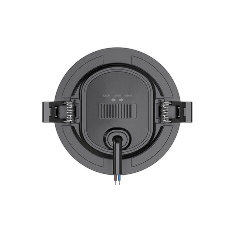 Braytron - LED inbouwlamp - 5W - Aanpasbare Kleur CCT - 370 Lumen - Rond - Mat Zwart - Buiten Diameter 90 mm - Set van 3 inbouwlamp - IP54