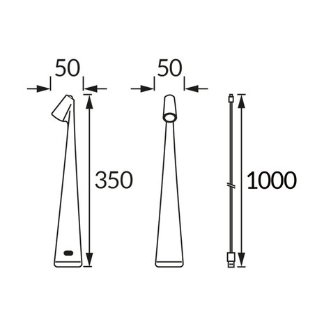 GROT Led - Tafellamp Oplaadbaar &ndash; Draadloos en dimbaar &ndash; CCT - Warm wit / Daglicht / koud wit - Moderne touch lamp &ndash; Nachtlamp Slaapkamer &ndash; 35 cm &ndash; Wit