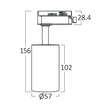 Rail verlichting set van 5 Rail Armatuur GU10 Fitting - L:2m  Zwart