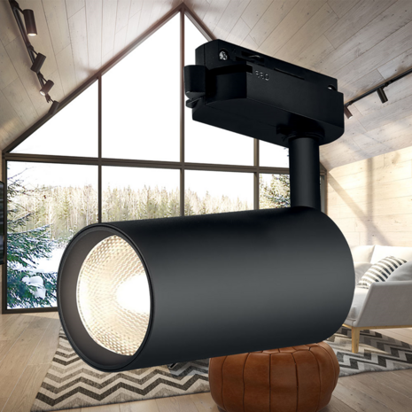 Rail verlichting set van 5 Rail Armatuur GU10 Fitting - L:2m  Zwart