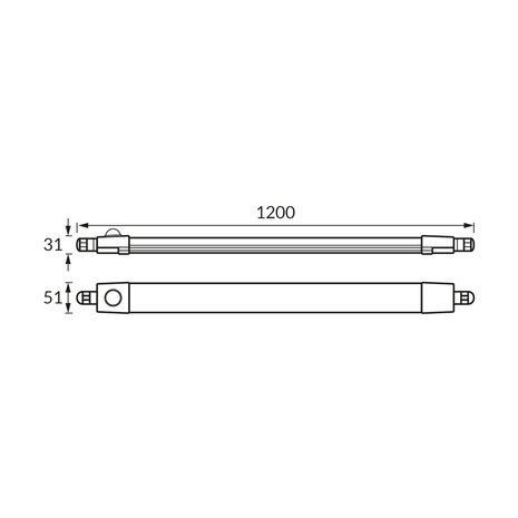TABOR - LED Batten - LED Balk - Plafondlamp - PIR SENSOR - 36W - 5150 LUMEN - Waterdicht IP65 - Daglicht Wit 4000K - Kunststof - 120cm
