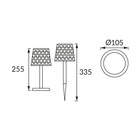 AZURA - Solar LED Tuin Tafellamp - 3w - 2 CCT 3000K / 4000K Warm wit /daglicht wit - met dimmer voor buiten met zonne energie