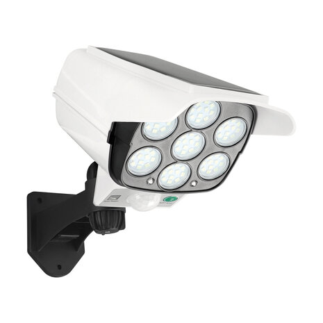 SONO - LED-lamp op zonne-energie, Solar - 5W - IP44 - Helder wit - dummycamera, bewegingssensor - Wit
