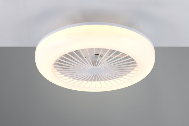 REALITY MORA - Ventilator - Wit - incl. 1x SMD 13 W - Licht apart schakelbaar - Afstandsbediening - Geintegreerde dimmer - Traploos instelbare lichtkleur - Nachtlampje - Plafondbevestiging - 3 snelheidsinstellingen - Timer - Geheugenfunctie