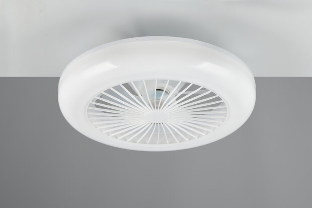 REALITY MORA - Ventilator - Wit - incl. 1x SMD 13 W - Licht apart schakelbaar - Afstandsbediening - Geintegreerde dimmer - Traploos instelbare lichtkleur - Nachtlampje - Plafondbevestiging - 3 snelheidsinstellingen - Timer - Geheugenfunctie