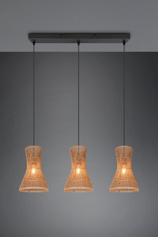 REALITY BIJOU - Hanglamp - Zwart mat - excl. 3x E27 4 W - Plafondbevestiging - In hoogte verstelbaar - Casalum