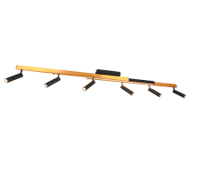 ZENO - Plafond spot- CCT Aanpasbare licht kleuren - 6 x 5.5w + 1 x 18w - Zwart-goud