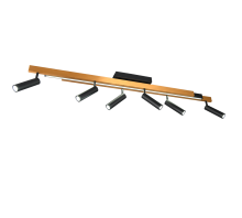 ZENO - Plafond spot- CCT Aanpasbare licht kleuren - 6 x 5.5w + 1 x 18w - Zwart-goud