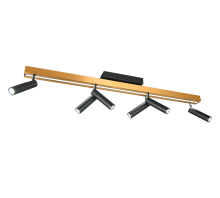 ZENO - Plafond spot- CCT Aanpasbare licht kleuren - 6 x 5.5w + 1 x 18w - Zwart-goud