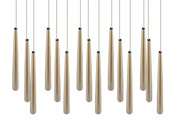 CALA - Hanglamp 15 x SMD 3.8W - CCT 2300+3000+4000K - Goud kleur