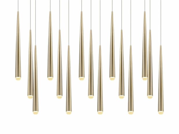 CALA - Hanglamp 15 x SMD 3.8W - CCT 2300+3000+4000K - Goud kleur