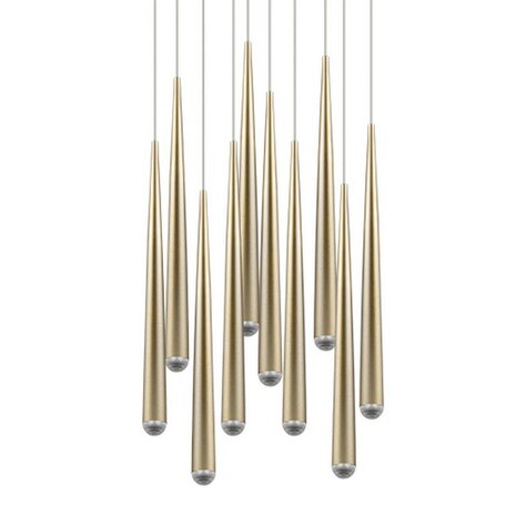 CALA - Hanglamp 10 x SMD 3.8W - CCT 2300+3000+4000K - Goud kleur