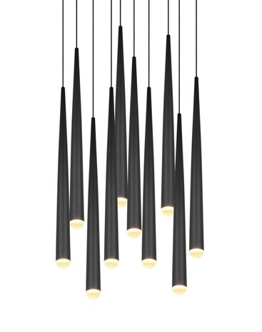 CALA - Hanglamp 10 x SMD 3.8W - CCT 2300+3000+4000K - Zwart kleur