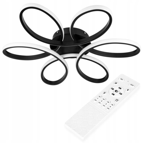 Galaxis Virgo LED Plafondlamp Aanpasbare lichtkleur -  58x10 cm 77W zwart - met afstandbedening