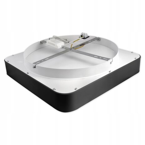 Galaxis Aries LED Plafondlamp - Aanpasbare lichtkleur -  54W 40x40x8cm zwart met afstandbedening