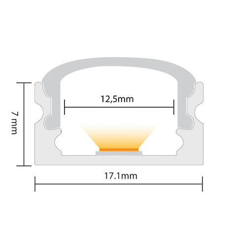 2 meter Oppervlakte Aluminium Profiel voor LED Strip Multifunctioneel Gebruik Wit