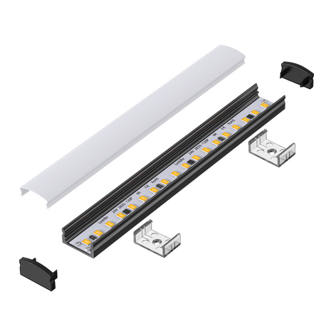 2 meter Oppervlakte Aluminium Profiel voor LED Strip Multi Purpose Zwart
