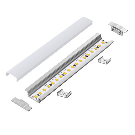 1 meter Verzonken Aluminium Profiel voor LED Strip Multifunctioneel Gebruik, MDF, Gipsplaten, Tegels ALU