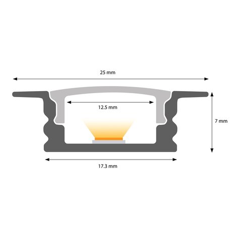 1 meter Verzonken Aluminium Profiel voor LED Strip Multifunctioneel Gebruik, MDF, Gipsplaten, Tegels ALU