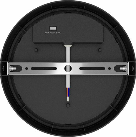 Bulkhead - LED Plafondlamp - Keuken / Badkamer / Woonkamer / Tuin - &Oslash;22 - 18W - CCT Aanpasbare kleuren 3000K 4000K 6000K - Zwart - Opbouw - Rond - IP65