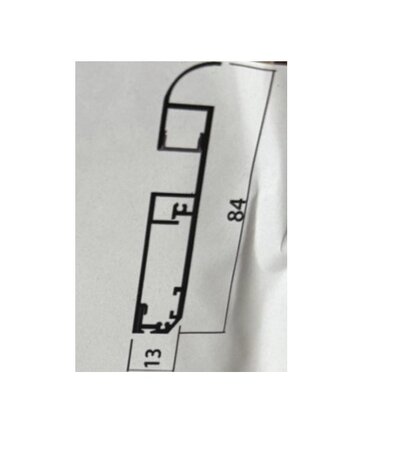 Aluminium Led PLINT profiel - Wit - Wandmontage - voor Ledstrips - 2m - 13x84 mm