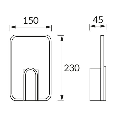 MORIS LED D - Wandlamp - 6w - 730 Lumen - 4200K daglicht wit - Rechthoek - Zwart